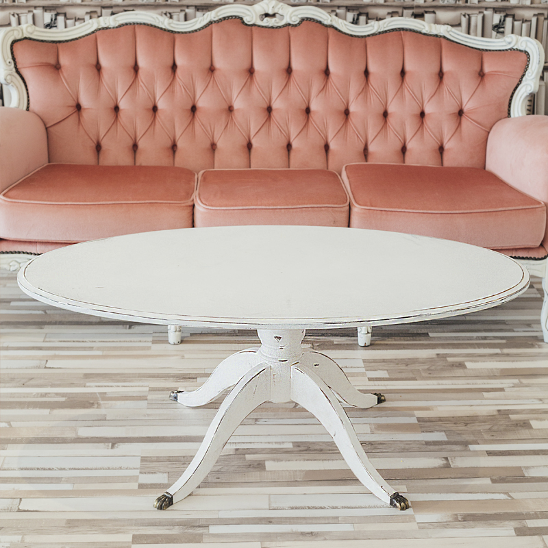 White Oval Coffee Table 